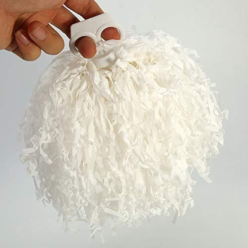 Akozon Pompones de Porristas Paquete de 2 Flores Elásticas en la Muñeca para Equipos de Porristas, Equipos de Baile, Eventos Deportivos y Fiestas Accesorios de Rendimiento Vibrantes (White)