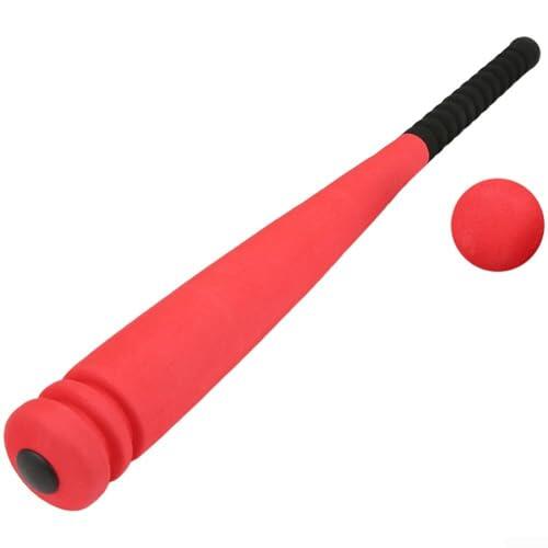 Juego de bate de béisbol de espuma para niños pequeños, incluye pelota, bate de esponja EVA suave de 21 pulgadas para entrenamiento de niños, diseño ligero antideslizante para uso en interiores y