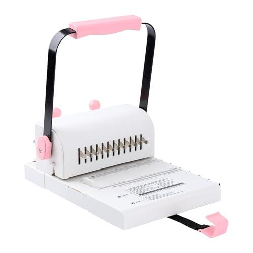 Luqeeg Máquina de Encuadernación de Libros, Máquina de Encuadernación de Alambre en Espiral 2:1 con Perilla de Perforación Ajustable, Ideal para Cuadernos de Bricolaje, Revistas, álbumes, Calendarios