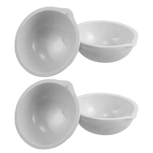 SHINEOFI Juego de 4 Platos de Evaporación de Porcelana para Laboratorio Químico, Capacidad 50 Ml, Forma Redonda, Resistentes a Altas Temperaturas, Ideales para Procesos Científicos y