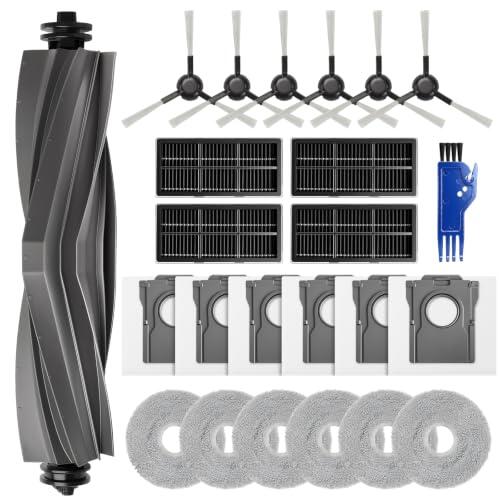 24 accesorios para robot aspirador Dreame L10s Ultra Gen 2 / L10s Pro Ultra / X30 Ultra / L40 Ultra AE/Mova E30 Ultra, 1 cepillo principal, 6 toallitas, 6 cepillos laterales, 6 bolsas para el polvo, 4