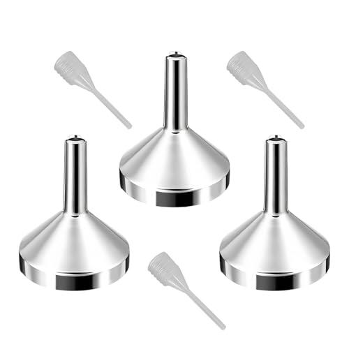 Embudo de Perfumes de 3 uds, embudo pequeño de transferencia de líquidos de Metal para llenado de botellas de laboratorio, aceites esenciales líquidos y Perfumes