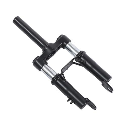 Horquilla delantera de aleación de aluminio, horquilla de repuesto con soporte lateral y guardabarros, horquilla de suspensión delantera con absorción de impactos, 14 x 38 cm, color negro, para