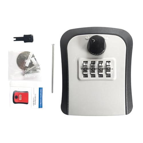 drburpily Caja de seguridad para llaves, para exteriores, con cerradura de código de combinación para guardar llaves y tarjetas de forma segura. Medidas: 9 cm, Gris, 9x7.5x5cm