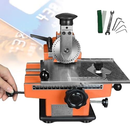 Atwynd Máquina de Grabado Manual, Máquina para Marcar Placas de Identificación Metálicas, Impresora Semiautomática de Etiquetas Metálicas para Placas de Identificación PVC A-2mm