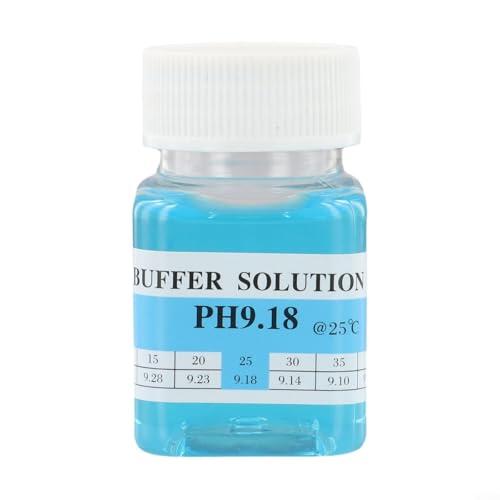CWOQOCW Solución de calibración de pH portátil precisa de 50 ml para pruebas de medidor con valores estándar 400 686 y 918 en botella segura (PH9.18)
