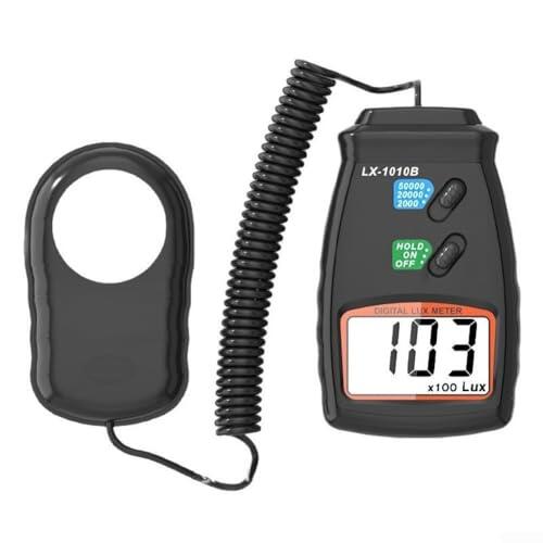 Medidor de luz portátil Digital Lux Tester Amplia gama 1-100000 Lux Herramienta de medición de alta iluminancia para la fábrica de la escuela