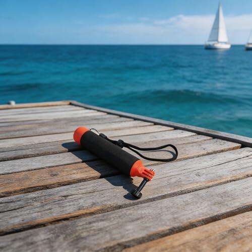 Empuñadura flotante para Insta360 X5/X4 y Dji Action, impermeable monopod con correa de muñeca, soporte de 3 puntas para fotografía subacuática, color naranja y negro