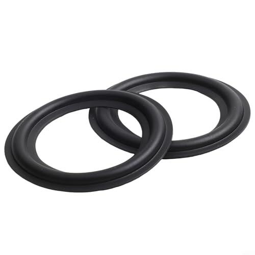 Kit de reparación envolvente de altavoz de goma para woofers de 4, 6, 8, 10, 12 pulgadas, negro para anillos de borde, juego de repuesto para fijación de suspensión de cono de altavoz, 2 piezas (3