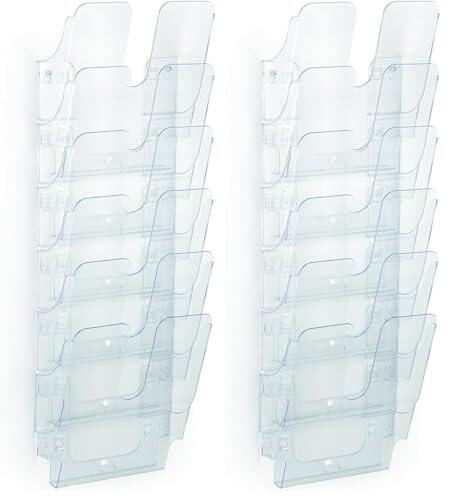 Durable 1700008401 Juego de dispensadores de folletos (Flexiplus 6, retrato A4) 1 juego, transparente (Paquete de 2)