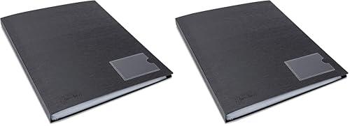 Rapesco 1651 Germ-Savvy Antibacteriano, Carpeta de Fundas A4 en Polipropileno, 50 Fundas, Negro (Paquete de 2)