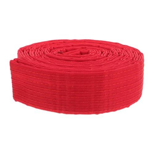 NESTINGHO Cinturón Rojo de Algodón para Taekwondo con Soporte Lumbar y Longitud Ajustable para Entrenamiento de Judo y Sparring en Deportes