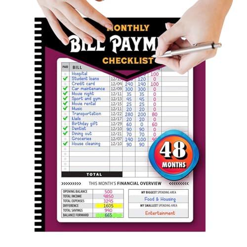 Seguimiento De Pagos De Facturas: Cuaderno De Papel De 8 X 10 Pulgadas, 128 Páginas, Organizador De Presupuestos Mensuales, Libro De Gestión Financiera Familiar | Lista De Verificación De Pagos Para U