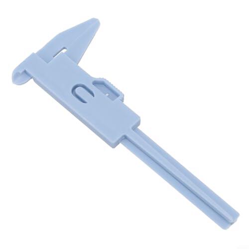 Calibre de plástico de 0-80 mm con doble escala en mm y pulgadas para interior y exterior, herramienta de medida de paso profundo para joyería, industria antigua naranja (azul)