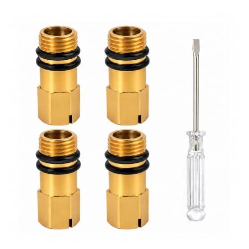 JOVYTH 4 Tapones Ciegos para Grifo + Destornillador de Estrella – Para Conversión de Agua Caliente/Fría a Fría, Rosca M10, para Cocina, Baño, Lavabo