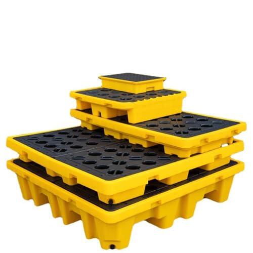 Zykuosus Bandeja Antiderrame con Malla Extraíble, Cubeta de Contención Resistente a Químicos para Uso Industrial y Laboratorio, Antigoteo Fácil Limpieza(33 * 33 5.5cm)