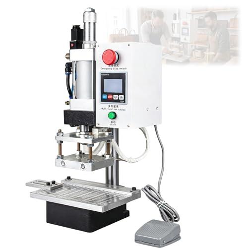 Máquina neumática de estampación en caliente de 10x13 cm, prensa digital de grabado y marca de 500 W con base sólida a escala completa, pedal de altura ajustable for cuero PVC PU