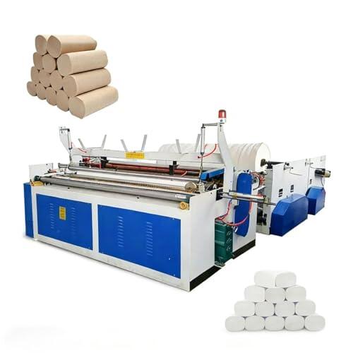 Máquina de fabricación de papel higiénico de alta capacidad de 3 toneladas por día, sistema automático de línea de producción de papel de seda con salida de rollo de ancho múltiple, unidad de