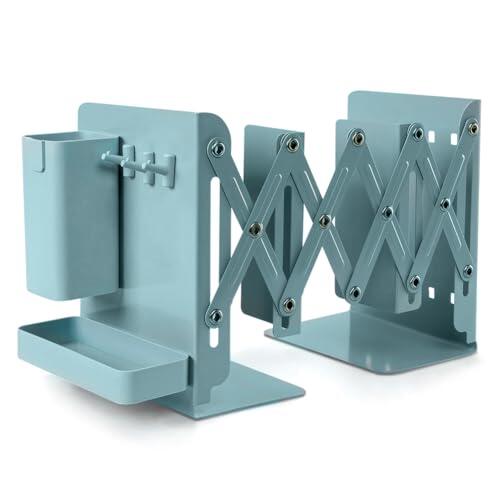 Soporte vertical retráctil para escritorio, organizador de archivos, color verde
