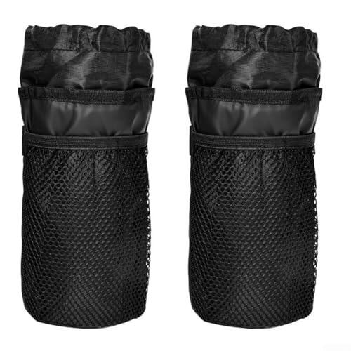 Bolsa para manillar de bicicleta con bolsillo de malla y aislamiento térmico, soporte para botella de piel sintética que absorbe los golpes, juego de 2 para ciclismo