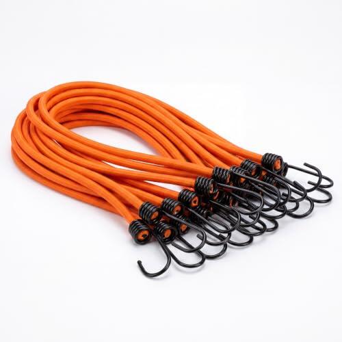 Pulpos Elasticos con Gancho Ajustable DOJA Barcelona - Pack 12-80cm - Cuerda, Tensores para Toldos, Pulpo Elastico, Gran Flexibilidad, Versatilidad de Uso, Carga Pesada, Camping, Transporte