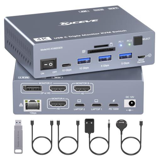 La solución definitiva para conectar dos portátiles a tres monitores 4K con tecnología Thunderbolt 4