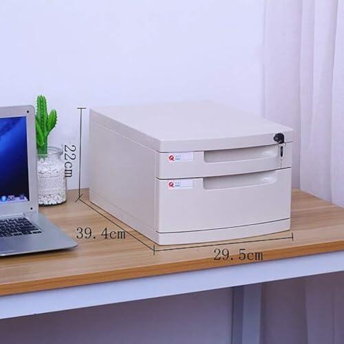 QIYFOZ Archivador Plano, Organizador de Escritorio, Mueble archivador con Cerradura, Gran Capacidad, para Archivos A4, estantería (Blanco)