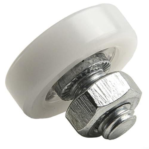 Paquete de 8 ruedas de repuesto de polea de cajón de plástico con varilla roscada M6 y tuercas para gabinete, aparador, puerta corredera, accesorios de reparación (19 mm)