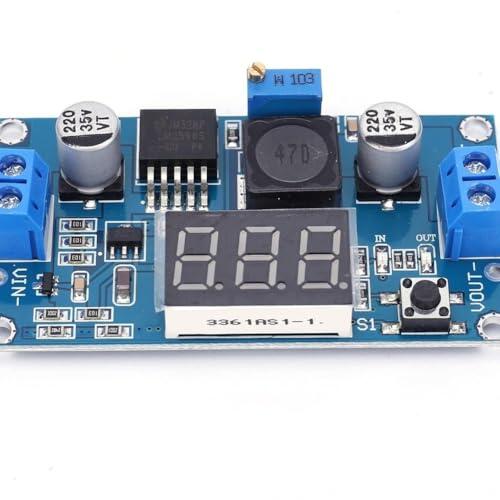 Módulo reductor ajustable con pantalla de voltímetro digital, control táctil de entrada de 2,5 V-40 V para proyectos electrónicos de bricolaje y fuente de alimentación