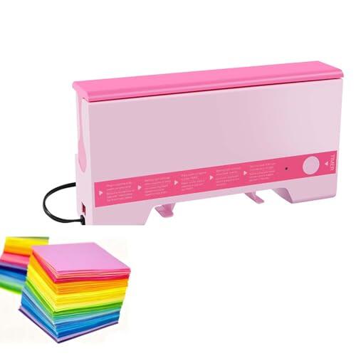 Encuadernadora térmica A4, encuadernadora de libros con capacidad para 280 hojas con ranura de enfriamiento, espesor de encuadernación de 50 mm, calefacción PTC, encuadernadora de documentos pink