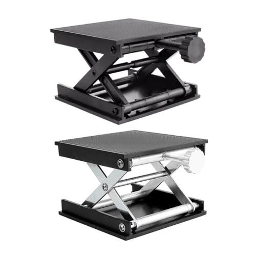Risveglio Mesa elevadora de plástico de altura ajustable, soporte de laboratorio de 3.5 x 3.54 pulgadas, plataforma estable, experimentos de física, química, biología, color negro