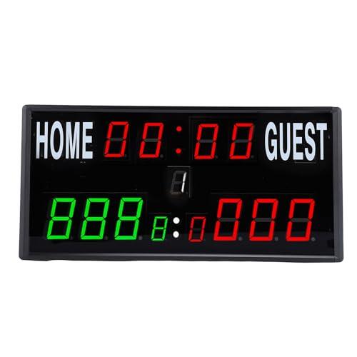 CHICIRIS Marcador LED, Temporizador de Cuenta Regresiva Multifuncional Pantalla de Tiempo de Partido Marcador Electrónico con Control Remoto, para Competiciones Al Aire Libre de