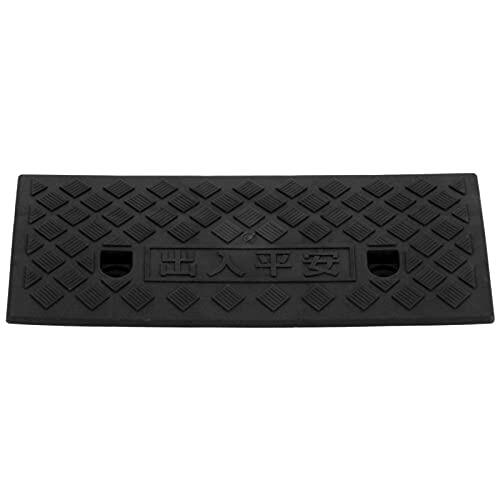 Zerodis Rampa de Acera, Rampa de Umbral de Plástico PP 49 X 21,8 X 5 Cm con Superficie Antideslizante de Entrada Portátil Liviana para Garajes Muelles de Carga Entradas a Casas (Black)
