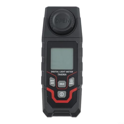 Medidor digital de lux TA636A, medidor de luz de 0-200k Lux con pantalla LCD, fotómetro para almacén industrial, hospital escolar, mide iluminancia en Lux y FC, herramienta de prueba portátil compacta