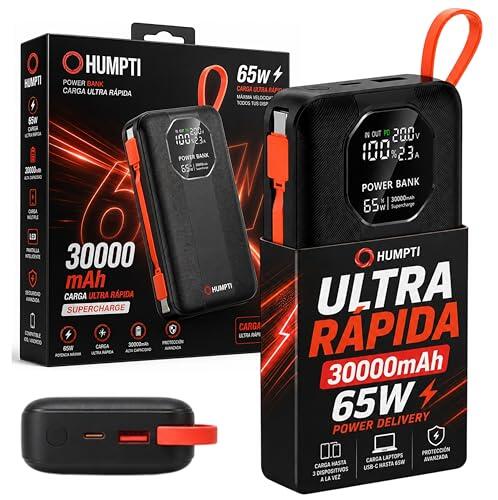 Batería Externa 30000 mah Carga Ultra Rápida 65W para iPhone y Android, Bateria Externa 30000 mah Carga Rapida, Power Bank, Bateria Externa Carga Rapida, Powerbank