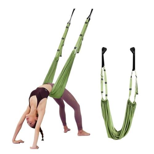 RYQZHHY Hamaca De Yoga Aéreo Correa de Yoga aérea Ajustable, Hamaca, Columpio, Correa Estiramiento, inversión antigravedad, Cinturones, Dispositivo Entrenamiento Gimnasia(Green)