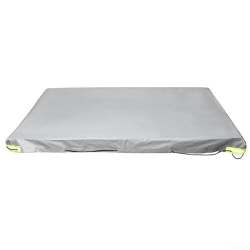Cubierta de lona resistente para remolque de camping, 208 x 114 x 13 cm, tela Oxford y refugio de PVC, protección contra viento y anti-UV contra la lluvia y los desechos, para (gris)