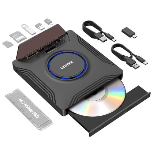 Unidad 7 en 1 UNITEK: Análisis completo de la grabadora externa con M.2 y lector SD
