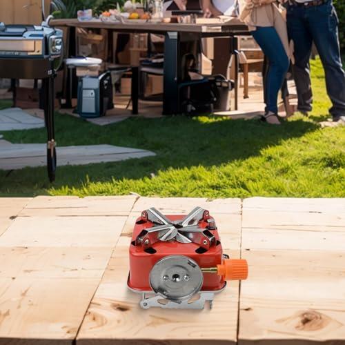 BEAZOOM Estufa cuadrada de camping al aire libre, 2800 W, resistente al viento, portátil, para picnic, barbacoa, montañismo, pesca, diseño plegable para naranja