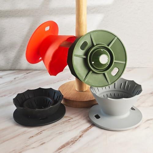 BEAZOOM Gotero de café plegable de silicona, compacto para viajes y camping, reutilizable, 1-2 tazas, color rojo