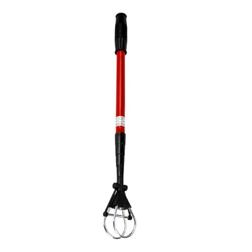 QLECXZI Recogedor telescópico de Pelotas de Tenis, Ligero, de Aluminio, con Cabezal de Recogida automático. Recuperador de Pelotas de Golf telescópico y, Rojo Negro, 60 x 183 cm