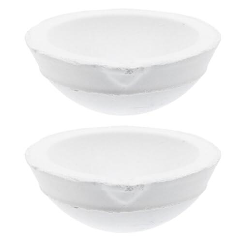 YARNOW Recipiente Paquete de 2 Piezas de Cuarzo Blanco Redondo Evaporador Resistente al Calor Gran Superficie para Uso Escolar y Doméstico