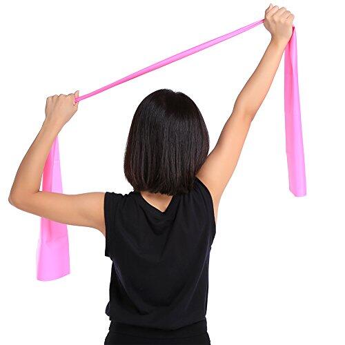 Naroote Banda Elástica de Yoga para Ejercicio y Fitness Resiliencia óptima para Yoga y Pilates Material TPR Longitud 1,5 M Disponible en Morado, Verde, Rosa Rojo (#3)