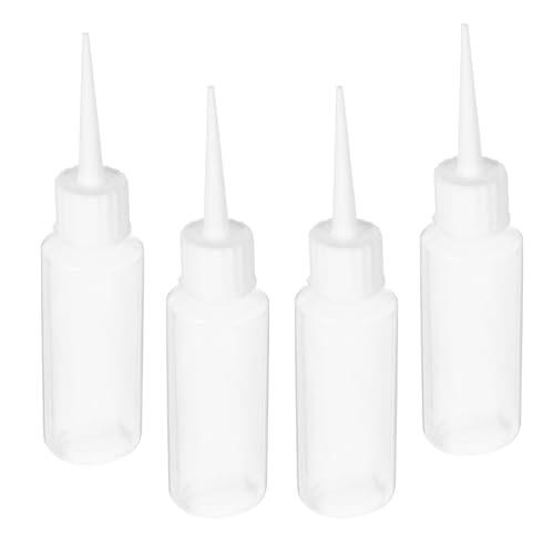 IMIKEYA 4 Piezas Botella Dispensadora de Pegamento de 50 Ml de Polietileno Blanco, Botella Exprimible Fácil de Usar para Manualidades y Taller