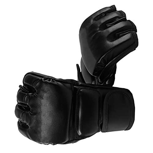 Akozon de Boxeo para Hombres y Mujeres de Entrenamiento con Medio Dedo con Absorción de Impactos Acolchado de 3 Cm de Espesor Cuero de PU de Primera Calidad Diseño de Palma Abierta para Sanda Muay