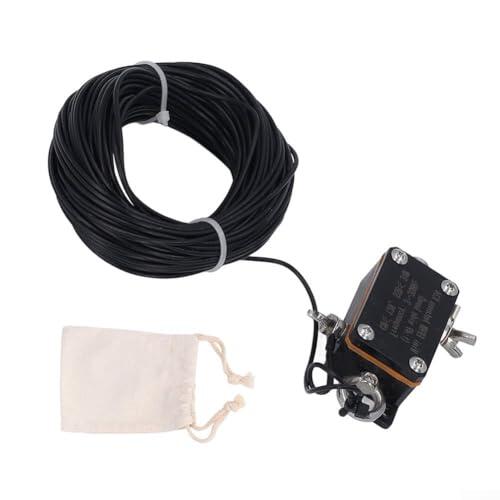 Antena HF de onda corta de media onda alimentada de extremo 1:49 Balun 3-30MHz para radio aficionada, antena EFHW de cable de 20 m para 7 14 21 bandas de 28 MHz, 3 antena de banda amateur de 30 MHz