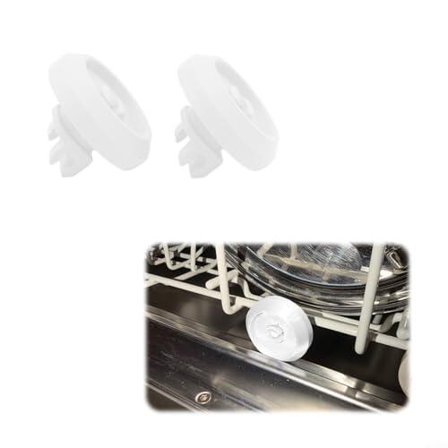 2 rodillos para estante inferior de lavavajillas compatibles con modelos Miele G Series para un rendimiento de movimiento sostenido del estante (blanco)