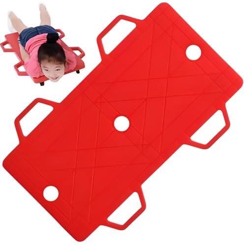 Patinete de gimnasio resistente con ruedas giratorias de 360 grados, soporta hasta 200 kg para diversión en interiores y exteriores (rojo)