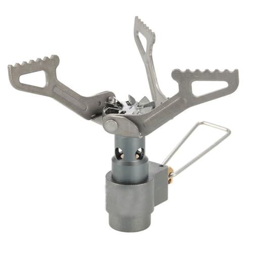 BEAZOOM BRS - Estufa de gas portátil de titanio ultraligera para senderismo, mochilero, picnic, cocina, 2700 W, color plateado
