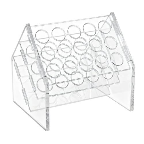 Portatubos de ensayo transparente para laboratorio Tamaños múltiples transparentes inclinados acrílicos del estante tubo de ensayo for el laboratorio(12.9x10.2x10.2cm)